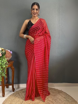 Clemira Embellished Bollywood Georgette Saree(Red)