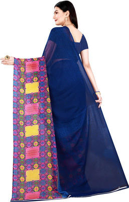 Saadhvi Embellished Bollywood Georgette Saree(Blue)