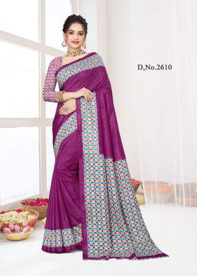 Vimla Printed Bollywood Art Silk Saree(Magenta)