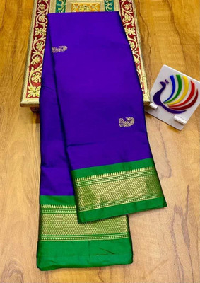 AS CREATION Self Design Kanjivaram Silk Blend Saree(Multicolor)