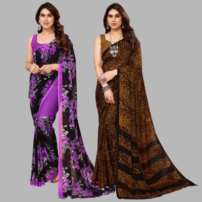 Anand Sarees Printed Bollywood Georgette Saree(Multicolor)