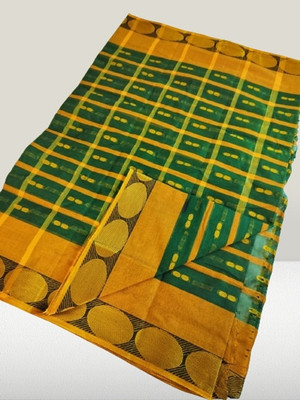 Dutta Self Design Jamdani Cotton Silk Saree(Gold)