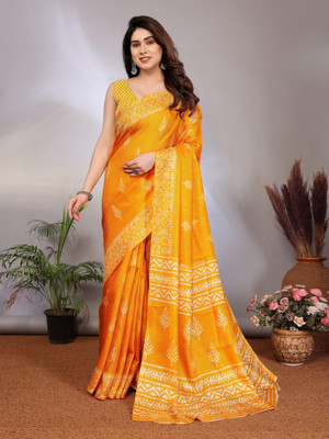 Soor Panchi Printed Daily Wear Art Silk Saree(Green)