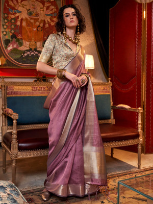 Sareemall Woven Daily Wear Chiffon Saree(Purple)