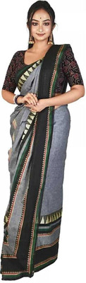 GOLU Self Design Handloom Pure Cotton Saree(Grey)