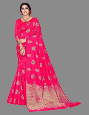 Swassy Fab Embellished Bollywood Jacquard, Art Silk Saree(Pink)