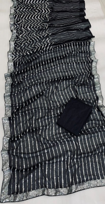 RUPAL CREATION Embroidered Bollywood Georgette Saree(Black)