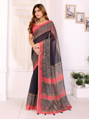 THE PRIVATE LABLE Printed Banarasi Chanderi Saree(Multicolor)