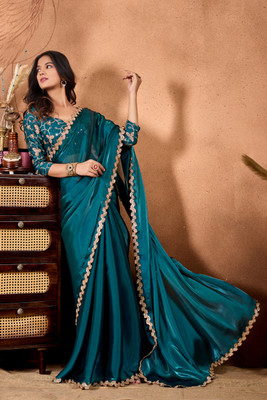 Disha Fashion Solid/Plain Bollywood Art Silk Saree(Multicolor)