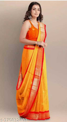 Paithani Self Design Mysore Pure Silk Saree(Yellow)