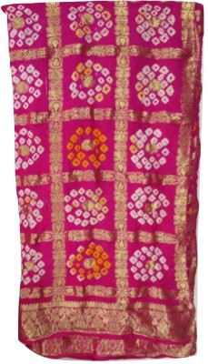 SNEH Printed Bandhani Jacquard, Art Silk Saree(Pink)