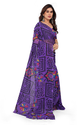 Jayu Embroidered Daily Wear Georgette Saree(Purple)