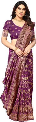 StyleDeal Woven Banarasi Jacquard Saree(Purple)