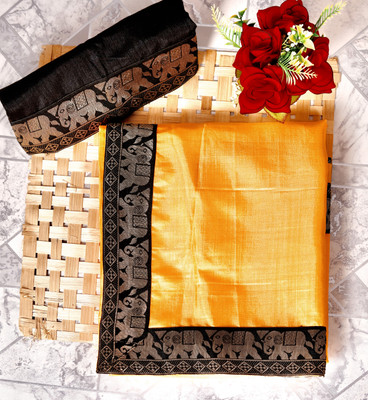 Dharam Creation Animal Print Bollywood Georgette Saree(Yellow)