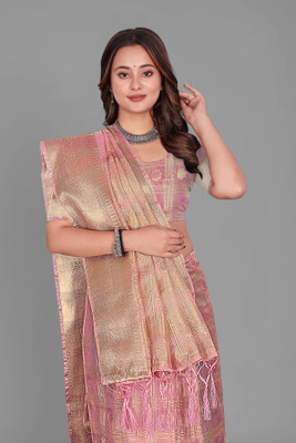 Aarunika SST Woven, Printed Bollywood Organza Saree(Pink)