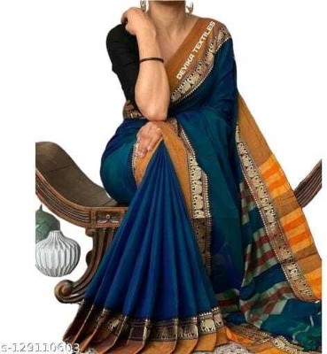 ADDRIKA SAREE GHOR Self Design Tant Pure Cotton Saree(Blue)