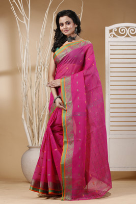 Aishani tant saree ghar Self Design Tant Pure Cotton Saree(Yellow)