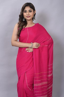 sbtextile Woven Handloom Handloom Pure Cotton, Cotton Blend Saree(Pink, Blue)