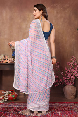 Bansari Textiles Printed Bollywood Georgette, Chiffon Saree(Pink)