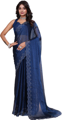 JS Clothing Mart Embellished Bollywood Jimmy choo Saree(Blue)