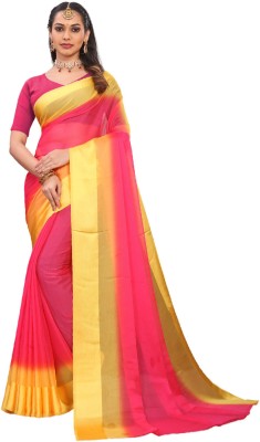 Vikas Digital Print Bollywood Chiffon, Georgette Saree(Pink)