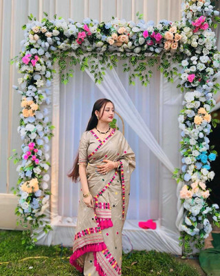 AMILAGROS PIZZARRAS FASHION Woven Mekhela Chador Pure Cotton Saree(Multicolor)