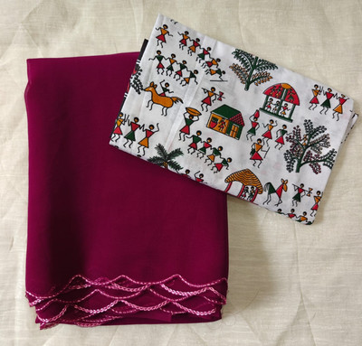 VivaElle Printed Bollywood Georgette Saree(Maroon)