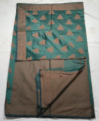 Cirkirow Checkered, Self Design Banarasi Handloom Art Silk Saree(Light Green)