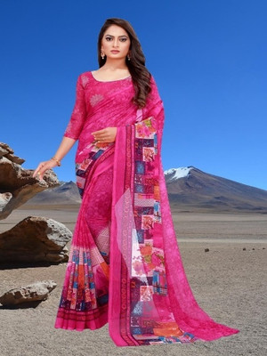 Saadhvi Digital Print Bollywood Georgette Saree(Multicolor)