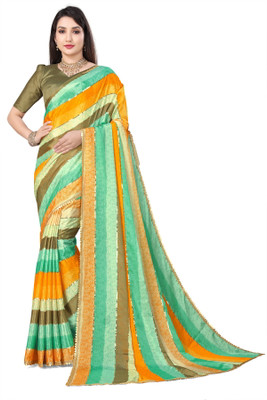 Clemira Embellished Bollywood Georgette Saree(Light Green)