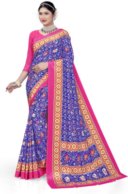 HouseOfCommon Digital Print Bollywood Crepe Saree(Multicolor)