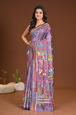 Ramshyam Collection Woven Handloom Pure Silk Saree(Magenta)