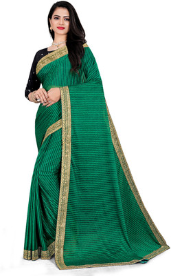 Julee Embroidered Bollywood Lycra Blend Saree(Green)