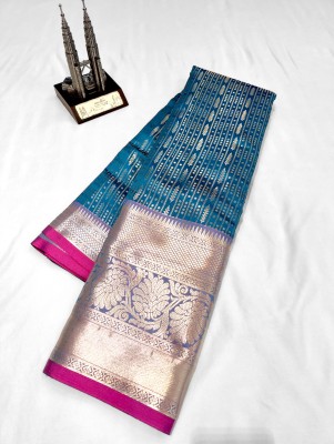 EEFA FASHION Woven Narayanpet Cotton Silk Saree(Light Blue)