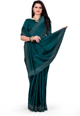 pari creation Self Design Bollywood Georgette Saree(Blue)