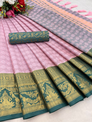 MM VENTURE Woven Kanjivaram Jacquard Saree(Multicolor)