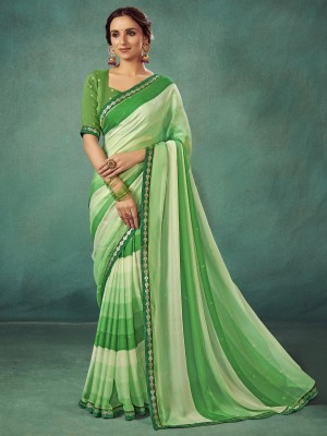 Sareemall Embellished Bollywood Chiffon Saree(Green)