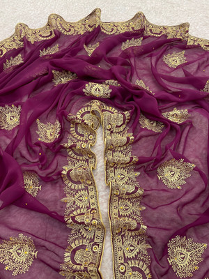 Miloz Embroidered Bollywood Georgette Saree(Magenta)