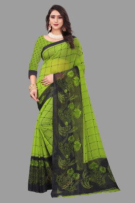 Vimalnath Synthetics Printed Mysore Georgette Saree(Light Green)