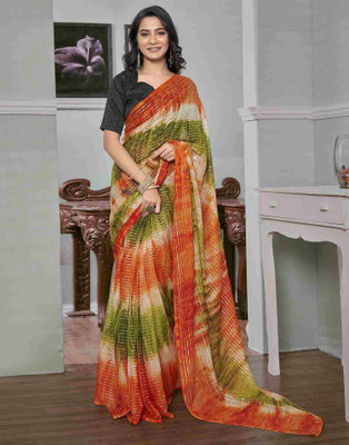 Riddhi textile Hub Woven Pre Draped Saree Georgette Saree(Blue)
