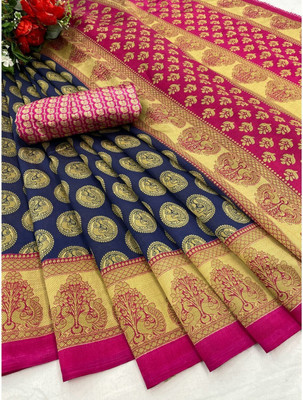 Saadhvi Printed Daily Wear Georgette Saree(Blue)