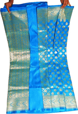 HouseOfCommon Self Design, Woven Banarasi Pure Silk Saree(Light Blue)
