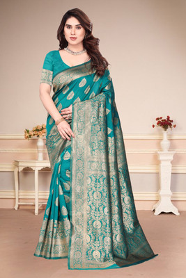 SuperLaxmi Woven Banarasi Art Silk Saree(Light Green)