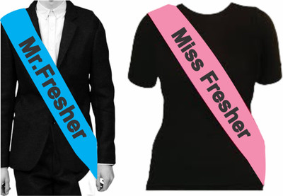 Naveen Mr. Fresher and Miss Fresher Party Sash, Event Celebration Accessories