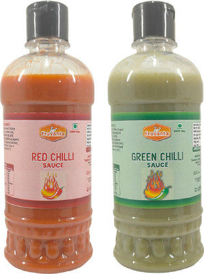 Fruvanta Red Chilli Sauce (500ml) and Green Chjlli Sauce (500ml) (Pack of 2) Sauces & Ketchup(2 x 500 g)