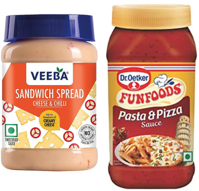 VEEBA Cheese and Chilli & Pasta and Pizza Sauce & Dip(2 x 249.5 g)