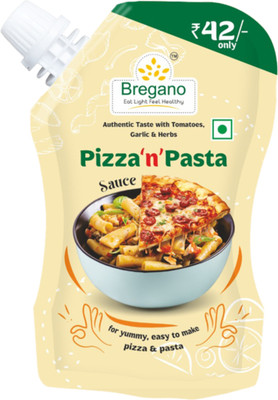 BREGANO Pizza ‘n’ Pasta Sauce|Made with Ripe Tomatoes, Garlic & Herbs 100gX6 Pouch Sauce(6 x 1 L)