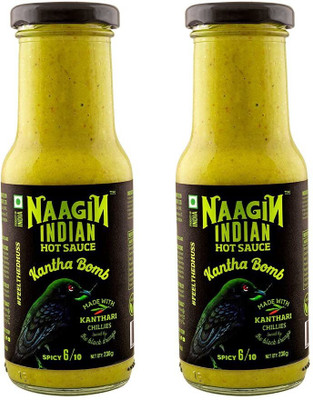 NAAGIN Indian HOT SAUCE - KANTHA BOMB (230 gm) (Pack of 2) Sauce(2 x 230 g)