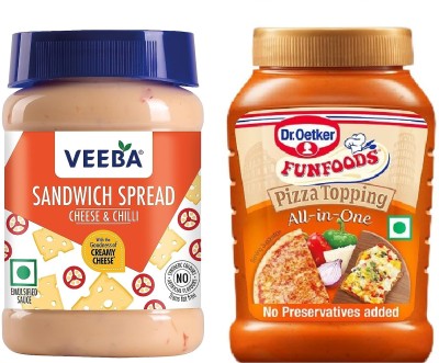 VEEBA Cheese and Chilli & Pizza Topping Sauce & Dip(2 x 250 g)