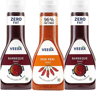VEEBA BARBEQUE SAUCE +PERI PERI SAUCE (PACK OF 3*) Sauce(3 x 0.32 kg)